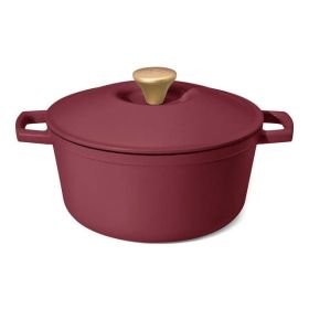 5 Quart Cast Iron Round Dutch Oven, Merlot by Drew Barrymore