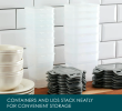 30-Piece Leak-Proof Stacking Food Storage Container Set, Gray Lids