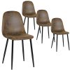 Set of 4 Scandinavian velvet chairs -Suede brown