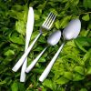 4 Piece Flatware Set Silverware Stainless Steel Including Fork Spoons Knife Cutlery with Gift Box