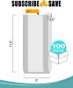 Pack of 100 Clear Gusseted Poly Bags 6 x 3 x 15 Clear Polyethylene Bags 6x3x15 Expandable Side Gusset Bags Thickness 1 Mil for Food Service Industrial