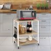 Kitchen Helper Oven Storage Cart 3-Tier Kitchen Baker's Rack With Hooks